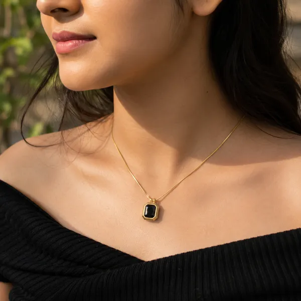 SHADOWBORNE_Gold_And_Black_Square_Stone_Anti_Tarnish_Pendant_Necklace
