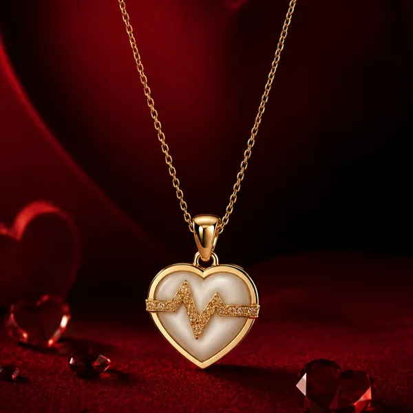 Gold_Sparkling_Heart_Pendant_Necklace_For_Women