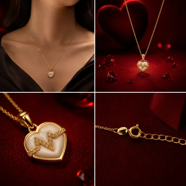 Gold_Sparkling_Heart_Pendant_Necklace_For_Women