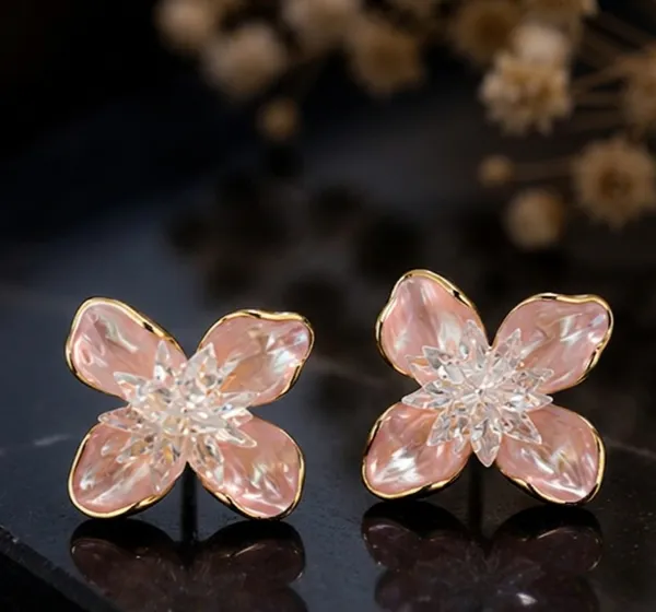 Blushing_Flora_Crystal_Stud_Earrings_–_Gold-Plated_Pearlescent_Blossom_Studs
