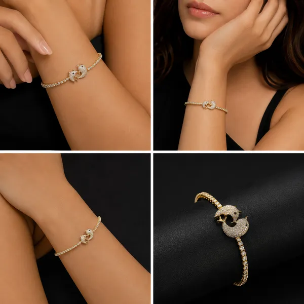 Gold_Crystal_Dolphin_Charm_Adjustable_Chain_Bracelet_For_Women