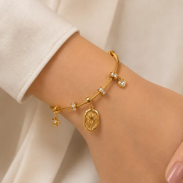 SHADOWBORNE_18K_Gold_Plated_Floral_Charm_Bracelet_for_Women