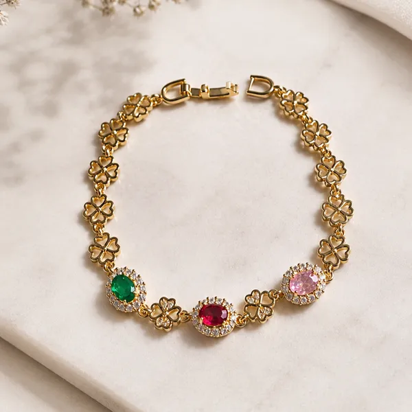 SHADOWBORNE_18K_PVD_Gold_Plated_Clover_Charm_Bracelet_with_Multicolor_CZ_Stones_for_Women
