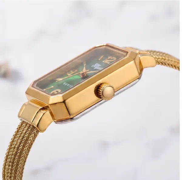 SHADOWBORNE_Emerald_Green_Bracelet_Watch_for_Women_|_18K_Gold_Plated_Premium_Stainless_Steel_|_Elegant_Rectangular_Dial_Watch
