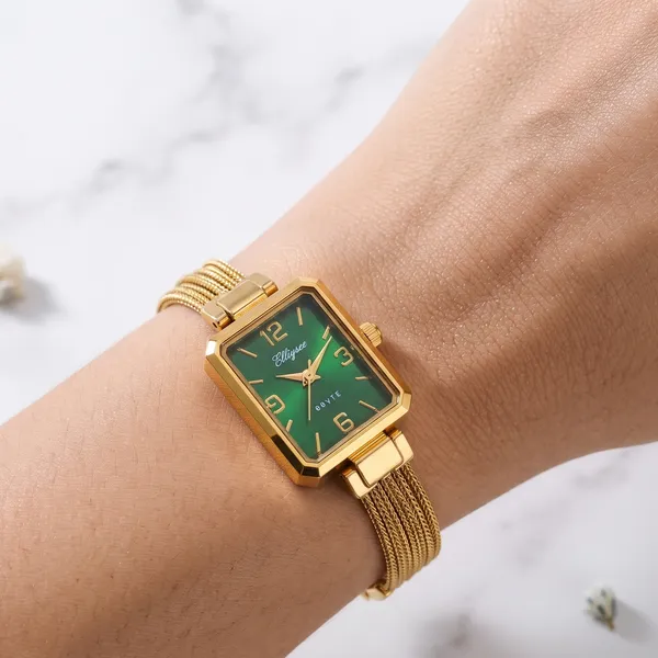 SHADOWBORNE_Emerald_Green_Bracelet_Watch_for_Women_|_18K_Gold_Plated_Premium_Stainless_Steel_|_Elegant_Rectangular_Dial_Watch