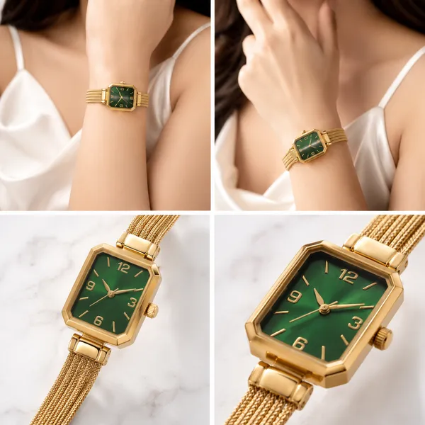 SHADOWBORNE_Emerald_Green_Bracelet_Watch_for_Women_|_18K_Gold_Plated_Premium_Stainless_Steel_|_Elegant_Rectangular_Dial_Watch