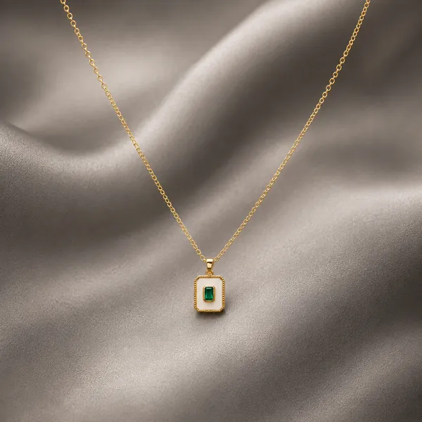 SHADOWBORNE_Emerald_Green_Rectangle_Pendant_Necklace_for_Women_&_Girls