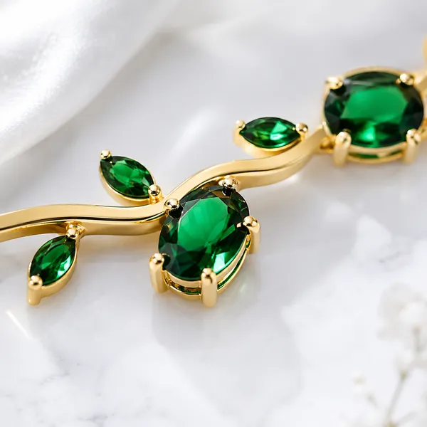 SHADOWBORNE_Green_Emerald_Tulip_Bracelet_for_Women_|_18K_Gold_Plated_Premium_Stainless_Steel_Jewellery
