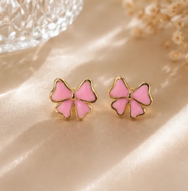 SHADOWBORNE_Pastel_Pink_Bow_Stud_Earrings_