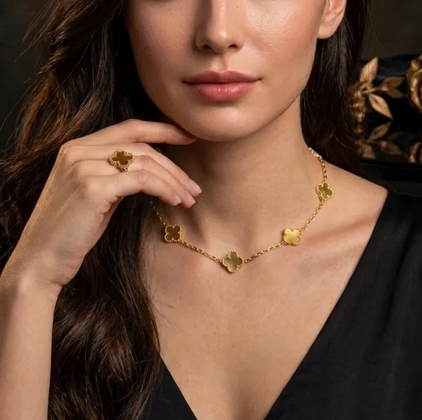 SHADOWBORNE_Gold_Elegant_Four_Leaf_Clover_Necklace_Bracelet_And_Ring_Set_For_Women