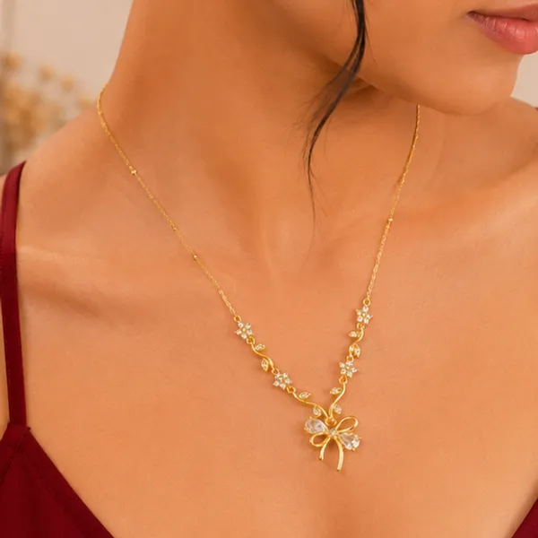 White_Gold_Blossom_Tulip_&_Bow_Pendant_Necklace