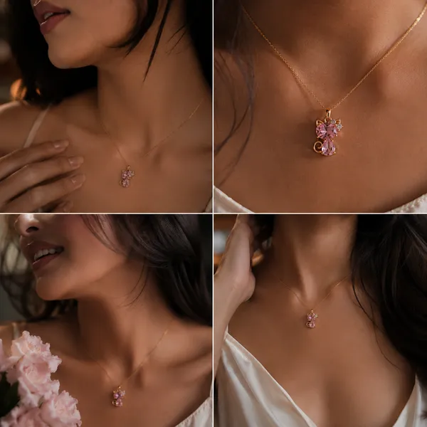 Multicolor_Crystal_Cat_Pendant_Necklace_For_Women