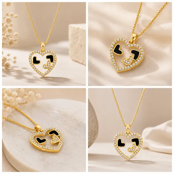 Gold_Heart_Charm_Lucky_Pendant_Necklace_For_Women