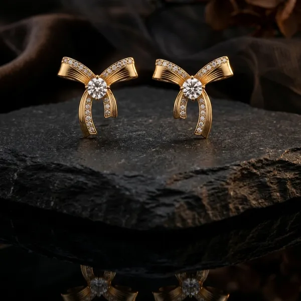 Gold_Crystal_Bow_Ribbon_Stud_Earrings_For_Women