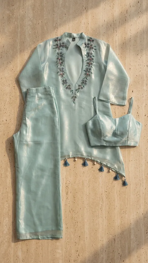 3_piece_Metallic_Tissue_partywear_co-ord_set_with_Buster