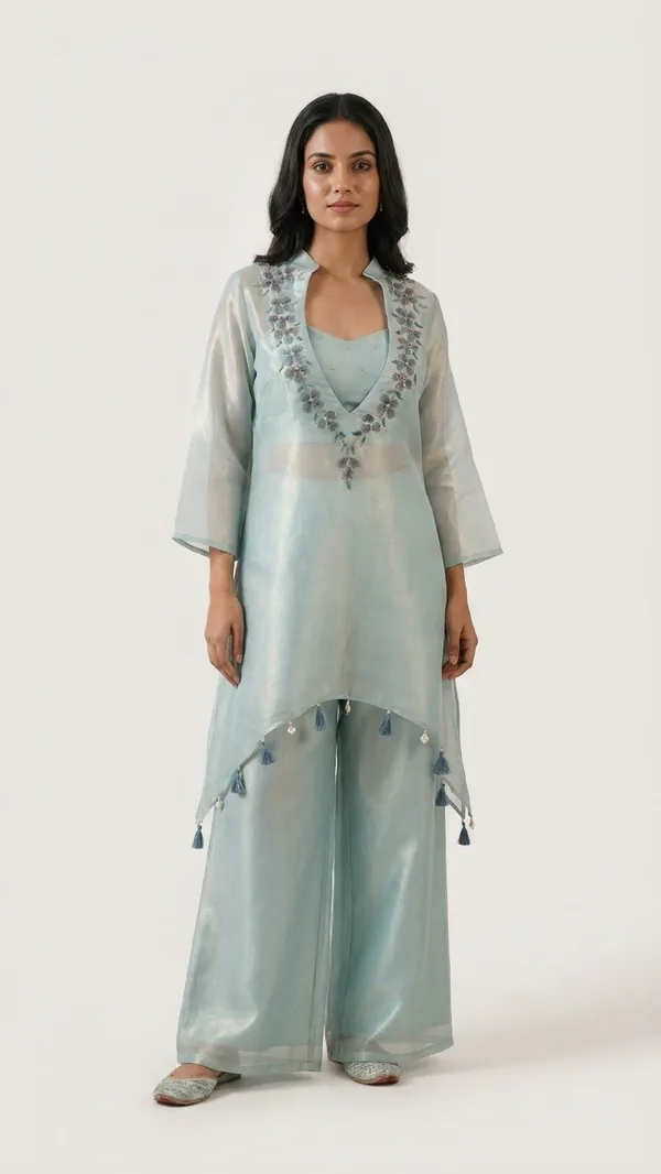 3_piece_Metallic_Tissue_partywear_co-ord_set_with_Buster