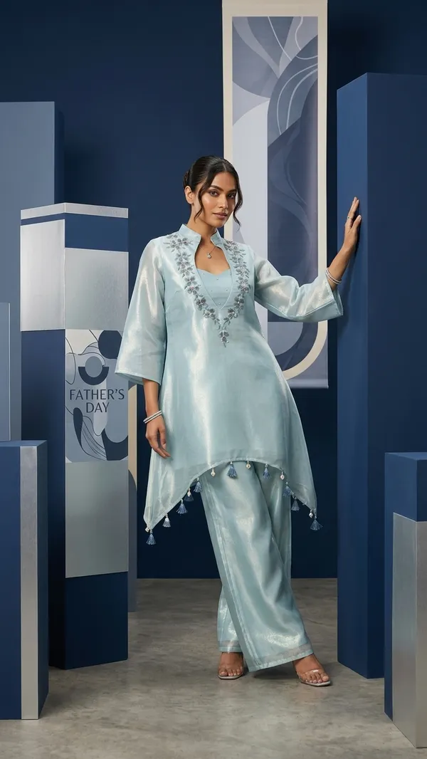 3_piece_Metallic_Tissue_partywear_co-ord_set_with_Buster