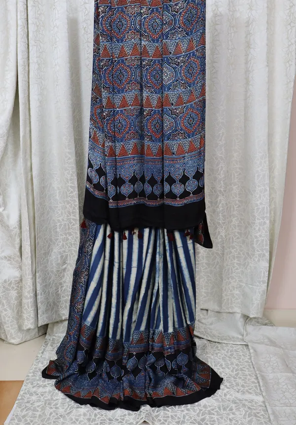 Ajrak_Modal_Silk_Saree_in_Dusky_Sapphire_Symphony_