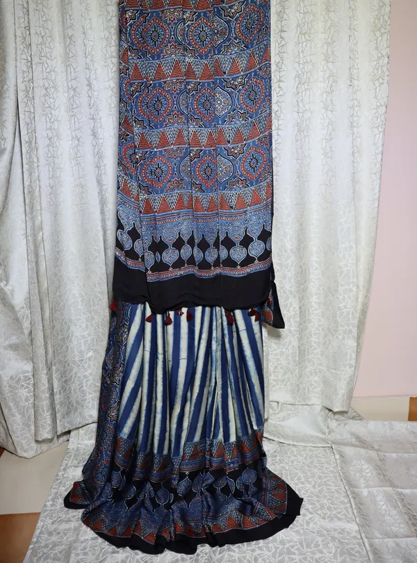 Ajrak_Modal_Silk_Saree_in_Dusky_Sapphire_Symphony_