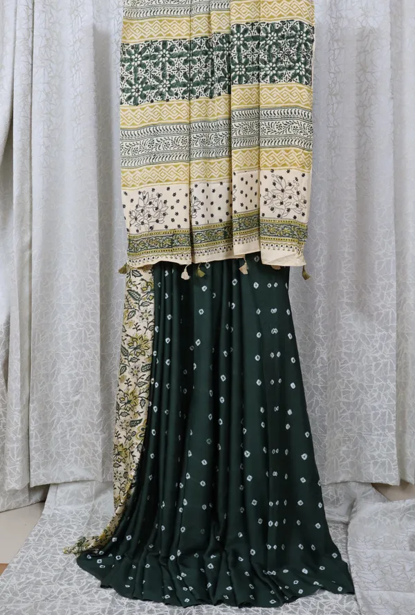 Ajrak_Modal_Silk_Saree_in_Emerald_Heirloom_color_