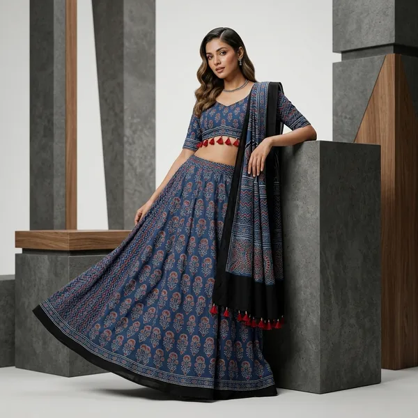 Ajrak_Modal_Silk_Saree_in_Neel_Opulence_color