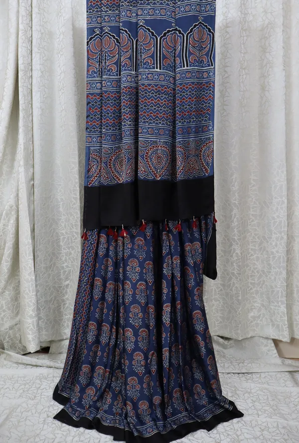 Ajrak_Modal_Silk_Saree_in_Neel_Opulence_color
