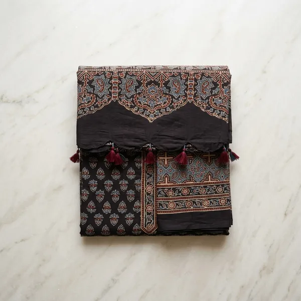 Ajrak_Modal_Silk_Saree_in_Regal_Ebony_color_