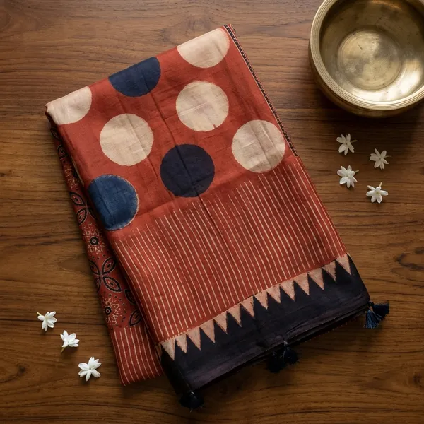 Ajrak_Modal_Silk_Saree_in_Terracotta_Eclipse_color_