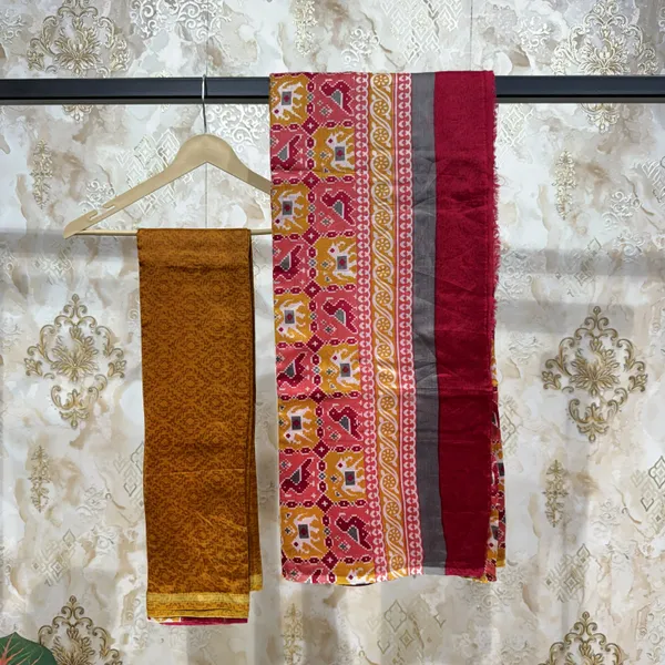 Rust_Mustard_&_Rani_Pink_Maheshwari_Silk_Suit_Dress_Material_For_Women