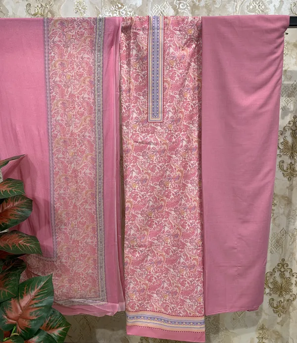 Gaajari_Pink_Combed_Soft_Cotton_&_Chiffon_Dupatta_Suit_Dress_Material_For_Women