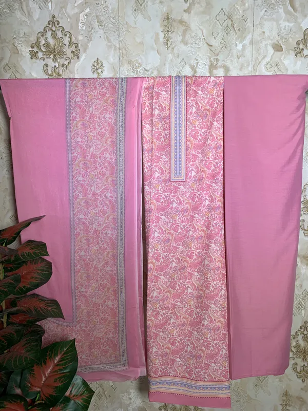 Gaajari_Pink_Combed_Soft_Cotton_&_Chiffon_Dupatta_Suit_Dress_Material_For_Women