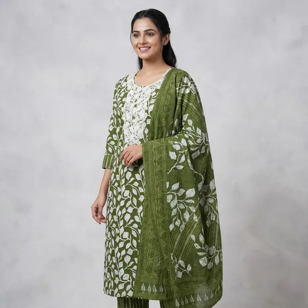 Green_Pure_Cotton_Suit_Dress_Material_For_Women
