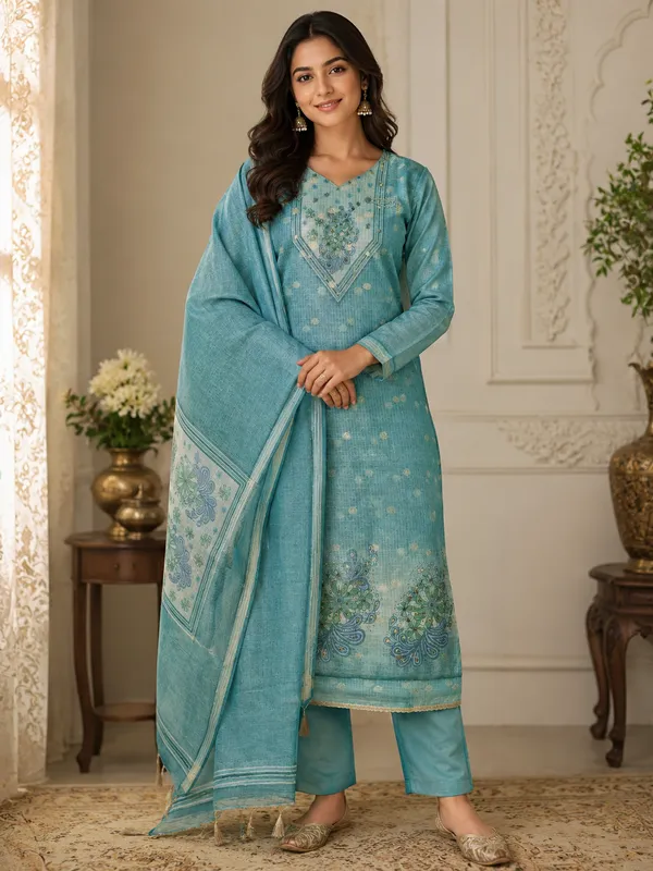 Kota_Doria_block_print_with_lace_work_
