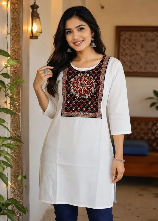 Ivory_Bloom_Cotton_Kurti