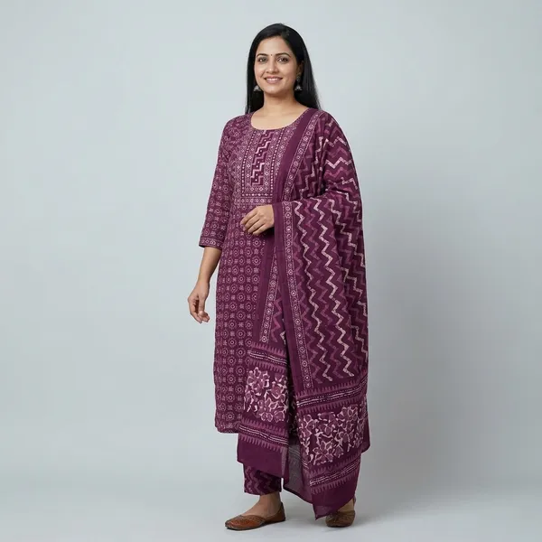 Wine_Magenta_Jaipuri_Cotton_Suit_Dress_Material_For_Women