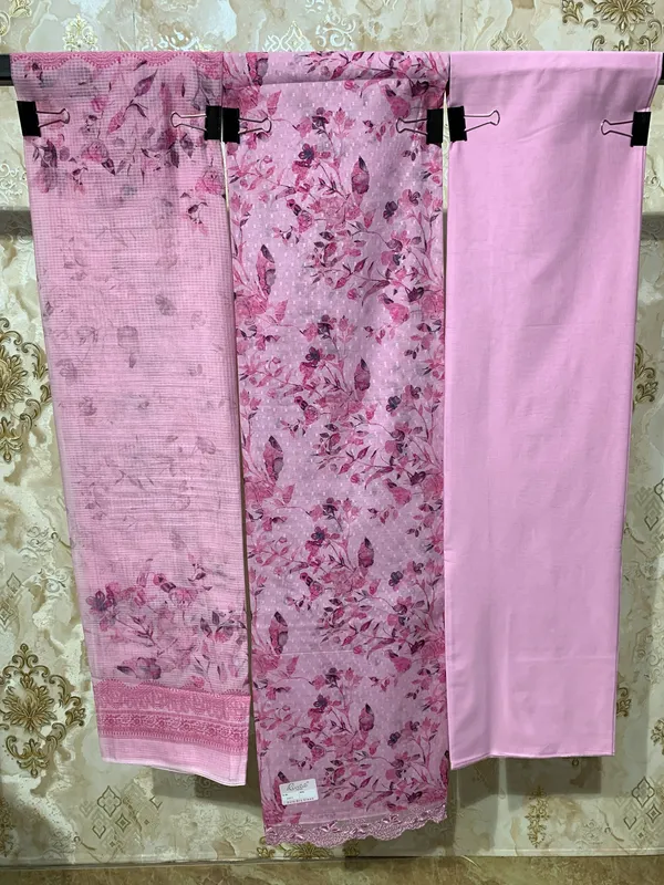 Fresh_Pink_Jacquard_Cotton_&_Chiffon_Suit_Dress_Material_For_Women