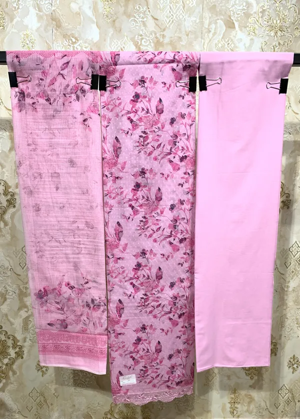 Fresh_Pink_Jacquard_Cotton_&_Chiffon_Suit_Dress_Material_For_Women