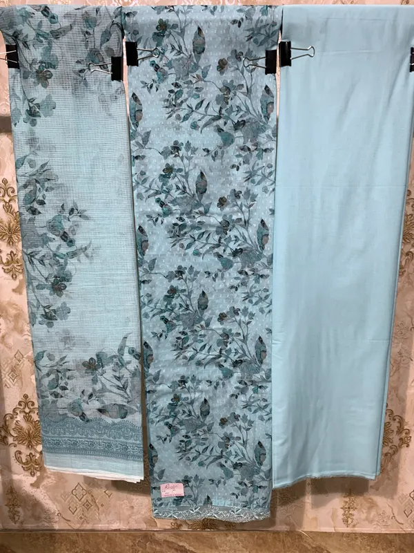 Light_Firozi_Jacquard_Cotton_&_Chiffon_Suit_Dress_Material_For_Women