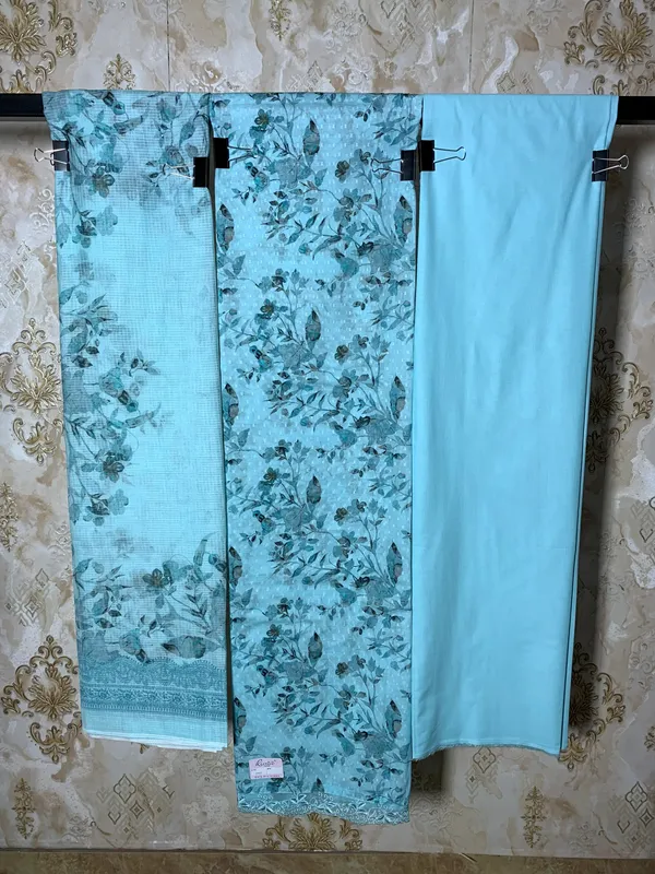 Light_Firozi_Jacquard_Cotton_&_Chiffon_Suit_Dress_Material_For_Women