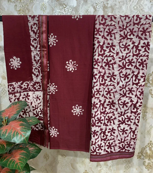 Maroon_Red_Cotton_/_Base_Not_Specified_Batik_Print_Suit_Dress_Material_For_Women