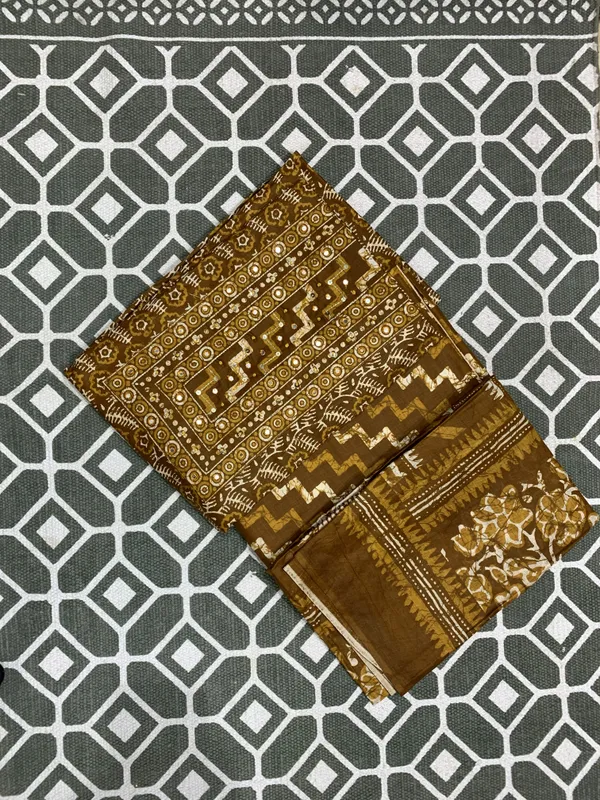 Mustard_Yellow_Brown_Jaipuri_Cotton_Suit_Dress_Material_For_Women