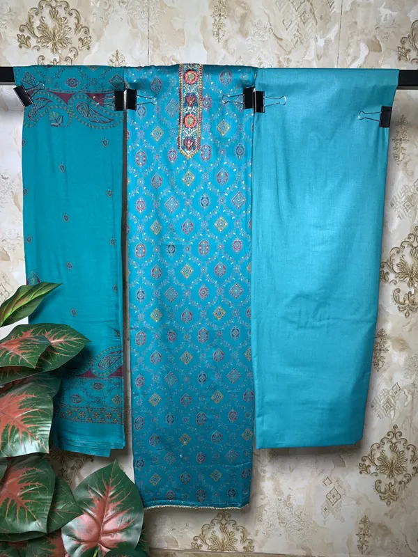 Deep_Firozi_Soft_Fabric_Lehriya_Bandhani_Suit_Dress_Material_For_Women