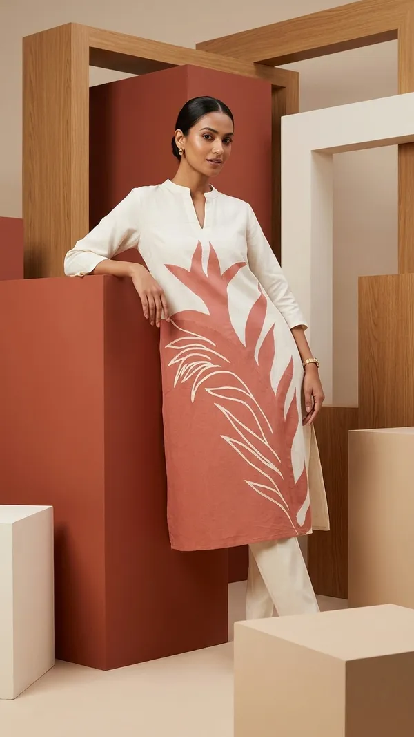 Linen_Cotton_dress_with_beautiful_sleeves_&_hand_paint_work_