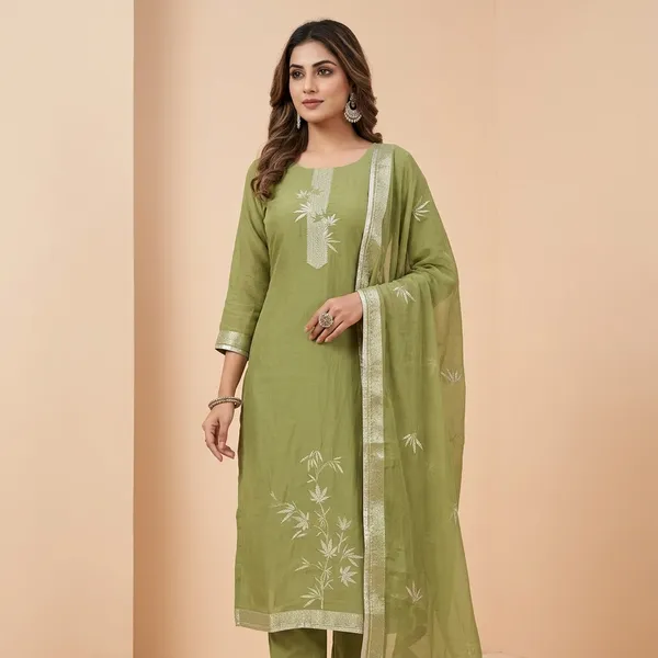 Mehendi_Jamdani_Mal_Silk_&_Crepe_Bottom_Suit_Dress_Material_For_Women