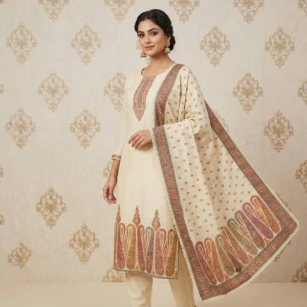 Cream_Premium_Fabric_Bandhani_Tie_&_Dye_Suit_Dress_Material_For_Women