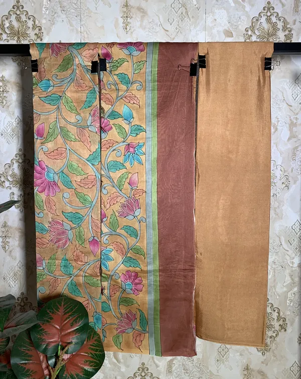 Mustard_Golden_Maheshwari_Silk_Kalamkari_Suit_Dress_Material_For_Women