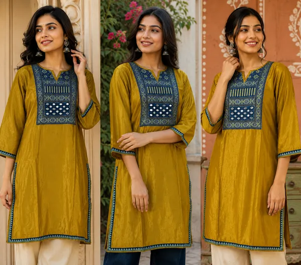 Mashroo_Silk_kurti_with_elegant_&_charming_work_done_on_neck_&_sleeves