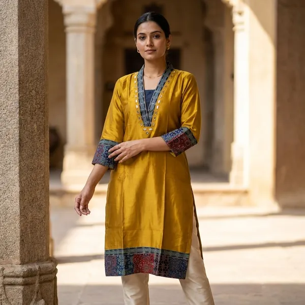 Mashroo_Silk_kurti_with_elegant_&_charming_work_done_on_neck_&_sleeves