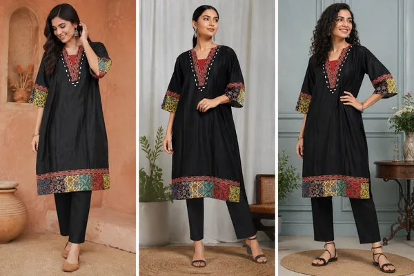 Mashroo_Silk_kurti_with_elegant_&_charming_work_done_on_neck_&_sleeves