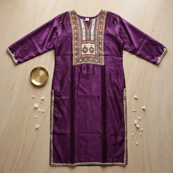 Mashroo_Silk_kurti_with_elegant_&_charming_work_done_on_neck_&_sleeves_&_bottom